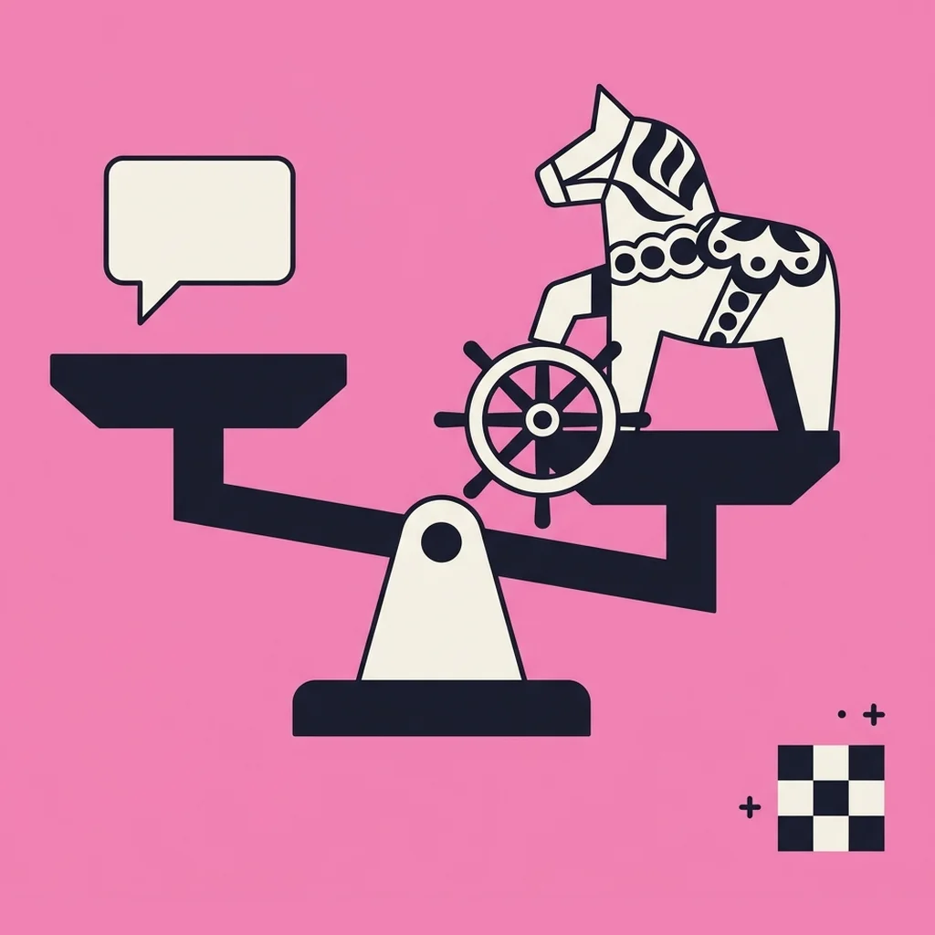 Illustration for the story: Sweden picked the AI it can audit, not the smartest one